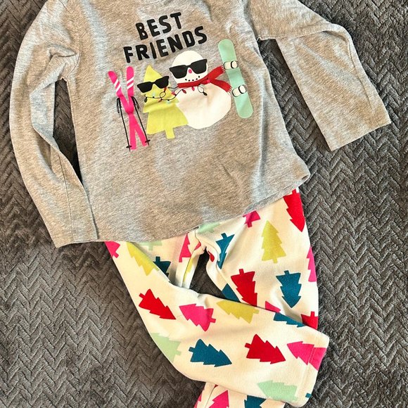 "Best Friends" Winter Rainbow Fleece-Lined Legging Outfit - Picture 1 of 4